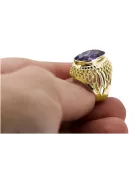 14k žluté zlato Alexandrit  Vintage Jewlery vrc089y